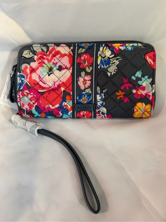 Vera Bradley Handbags - Vera Bradley Quilted Floral Wristlet - Black with Multicolor Blooms